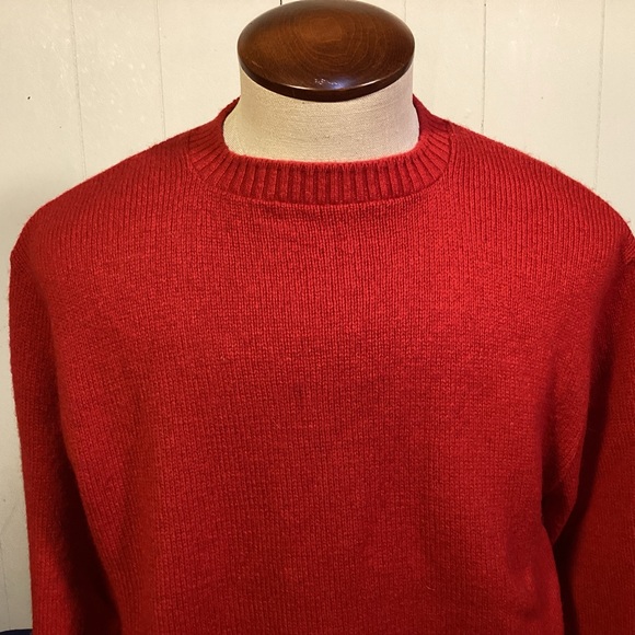 Jantzen classic Mens crewneck wool red sweater - Picture 2 of 6
